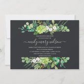 SUCCULENT FOLIAGE WREATH WATERVERF BABY SHOWER KAART (Voorkant)