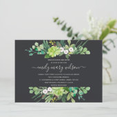 SUCCULENT FOLIAGE WREATH WATERVERF BABY SHOWER KAART (Staand voorkant)