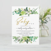 SUCCULENT FOLIAGE WREATH WATERVERF BABY SHOWER KAART (Staand voorkant)