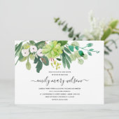 SUCCULENT FOLIAGE WREATH WATERVERF BABY SHOWER KAART (Staand voorkant)