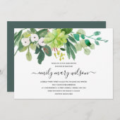 SUCCULENT FOLIAGE WREATH WATERVERF BABY SHOWER KAART (Voorkant / Achterkant)