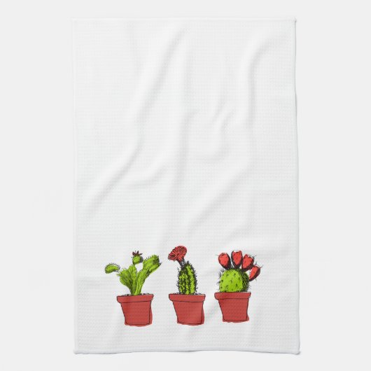 Succulent Garden Kitchen Tea Towel Theedoek (Verticaal)