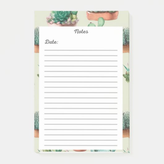 Succulent Garden Notitieblok 🌵📝💚Post-it Notitie Post-it® Notes (Voorkant)