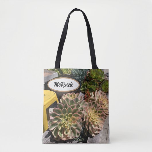 Succulent Garden Oceanside, gepersonaliseerd Tote Bag (Voorkant)