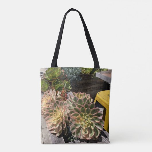 Succulent Garden Oceanside, gepersonaliseerd Tote Bag (Achterkant)