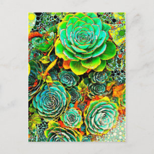 Succulent Garden Pop Art Briefkaart