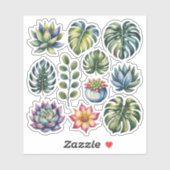 Succulent Garden Watercolor Sticker (Vel)