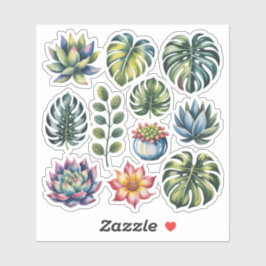 Succulent Garden Watercolor Sticker