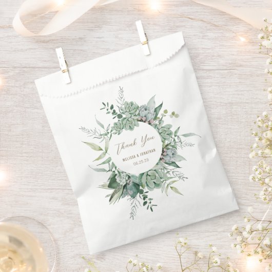 Succulent Garden Wedding Favor Bag Bedankzakje (Geknipt)