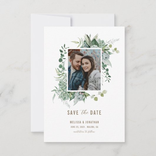 Succulent Garden Wedding Photo Save the Date (Voorkant)