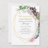Succulent Geometric 50th Wedding Jubileum Kaart (Voorkant)