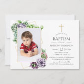 Succulent Geometric Baptism of Christening Kaart (Voorkant)