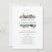 Succulent Geometric First Heilige Communie Kaart (Voorkant)