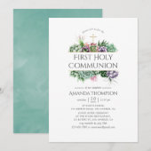 Succulent Geometric First Heilige Communie Kaart (Voorkant / Achterkant)