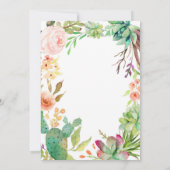 Succulent Geometric Lijst Bridal Shower Invitation Kaart (Achterkant)