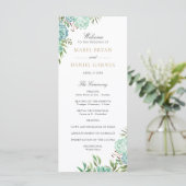 Succulent Geometric Lijst Greenery Wedding Program Programmakaart (Staand voorkant)