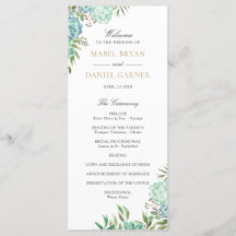 Succulent Geometric Lijst Greenery Wedding Program