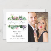 Succulent Geometric Wedding Save the Date Magnetische Uitnodiging (Voorkant)