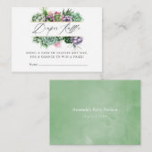 Succulent Geometrisch Baby shower Diaper Raffle Informatiekaartje (Voorkant / Achterkant)