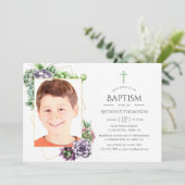 Succulent geometrisch doopsel of doopfoto kaart (Staand voorkant)