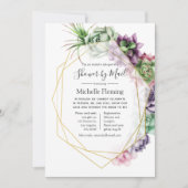 Succulent Geometrische Bridal of Baby shower per p Kaart (Voorkant)