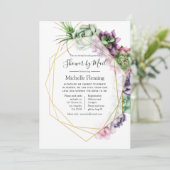 Succulent Geometrische Bridal of Baby shower per p Kaart (Staand voorkant)