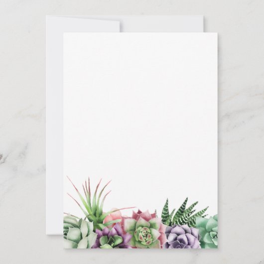 Succulent Geometrische Bridal of Baby shower per p Kaart (Achterkant)