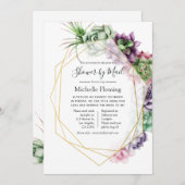 Succulent Geometrische Bridal of Baby shower per p Kaart (Voorkant / Achterkant)
