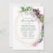 Succulent Geometrische Bridal of Baby shower per p Kaart (Voorkant)