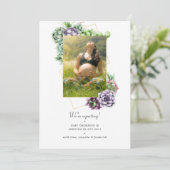 Succulent Geometrische foto Zwangerschap Aankondiging (Staand voorkant)