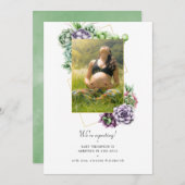 Succulent Geometrische foto Zwangerschap Aankondiging (Voorkant / Achterkant)