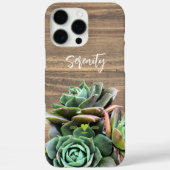 Succulent gepersonaliseerd schuurhout Case-Mate iPhone case (Achterkant)