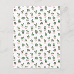 Succulent glimlachend hokjes in roze bloempotten briefkaart