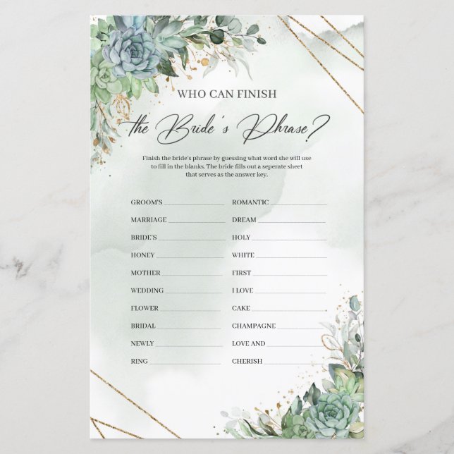 Succulent gold die de zin van de Bride kan afmaken (Voorkant)