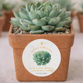 Succulent Gold Faith Planten de Zaaddoop gunst Ronde Sticker