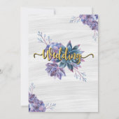 Succulent Gold Foil Waterverf Huwelijksuitnodiging Kaart (Achterkant)