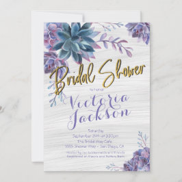 Succulent Gold Foil Waterverf Vrijgezellenfeest Kaart