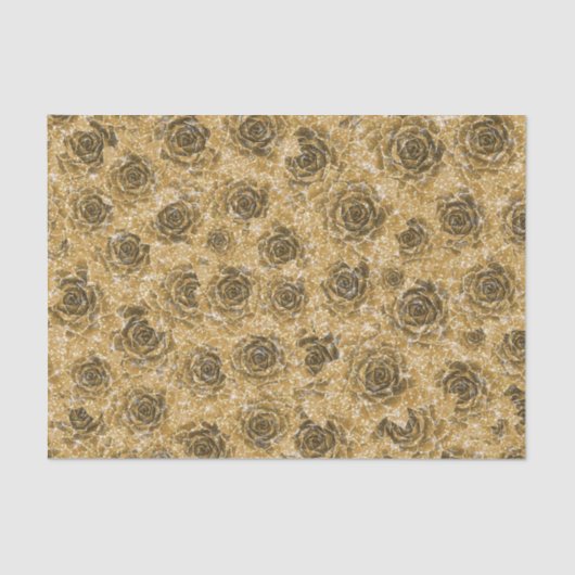 Succulent Gold Glitter Elegant Metallic Design Tissuepapier (Voorkant)