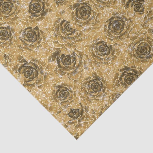 Succulent Gold Glitter Elegant Metallic Design Tissuepapier (Detail)