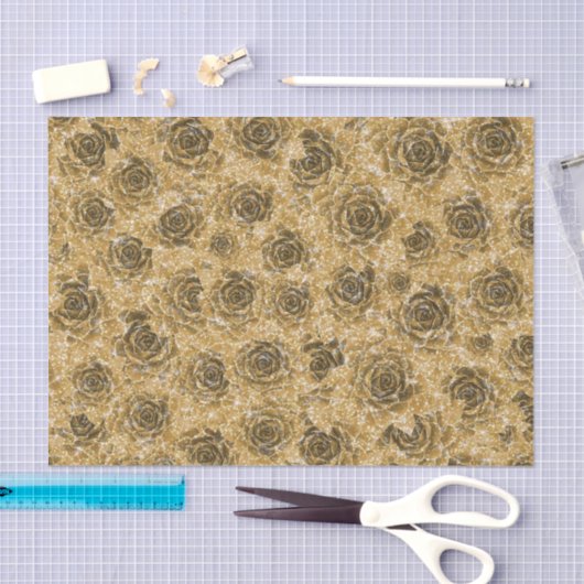 Succulent Gold Glitter Elegant Metallic Design Tissuepapier (Craft)