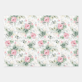 Succulent Gold Greenery en Pink Flowers Elegant Inpakpapier Vel (Voorkant 2)