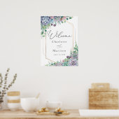 Succulent Gold Lijst Weddenschap Welkomstbord Poster (Keuken)