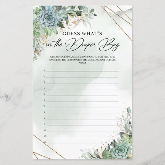 Succulent gold: wat zit er in de luierzak? (Voorkant)