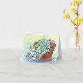 Succulent Graptoveria opalina-wenskaart Kaart (Gele Bloem)