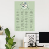 Succulent Greenery Alfabetical Seating Chart Poster (Thuiskantoor)