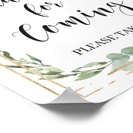 Succulent greenery boho bedankt voor aankomend bor poster (Hoek)