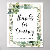 Succulent greenery boho bedankt voor aankomend bor poster (Voorkant)