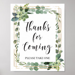 Succulent greenery boho bedankt voor aankomend bor poster