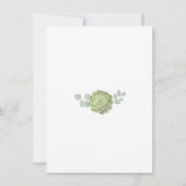 Succulent Greenery Bridal Shower Invitations Kaart (Achterkant)