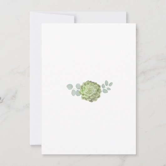 Succulent Greenery Bridal Shower Invitations Kaart (Achterkant)
